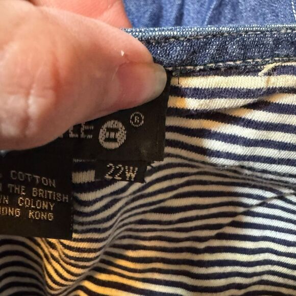 Vintage Carole Little Plus 22w Blue Sleeveless V Neck Embroidery Vest Floral - Picture 11 of 12